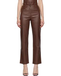 Miaou - Brown Junior Faux-leather Pants - Lyst