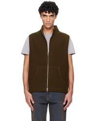 Rier - Khaki Fleece Full Zip Vest - Lyst