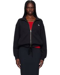 Maison Kitsuné - Pull Molletonné Noir À Écusson À Logo Baby Fox Et À Glissière - Lyst
