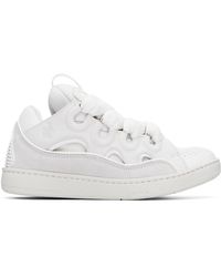 Lanvin - Baskets Curb Blanches - Lyst