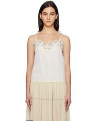 See By Chloé - White Embroidered Tank Top - Lyst