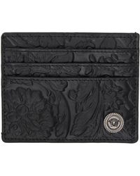 Versace - Porte-cartes noir à motif baroque gaufré - Lyst