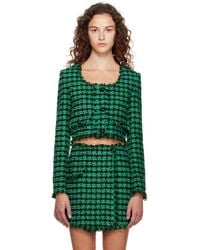 MSGM - Green Check Jacket - Lyst