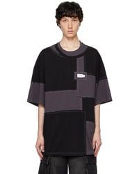 Feng Chen Wang - ブラック＆グレー パッチワーク Tシャツ - Lyst