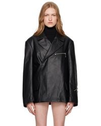 MM6 by Maison Martin Margiela - ダブルブレスト レザージャケット - Lyst
