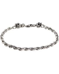 Emanuele Bicocchi - Ssense Exclusive Rope Chain Skulls Bracelet - Lyst