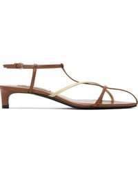 Jil Sander - Tan Cage Low Heeled Sandals - Lyst