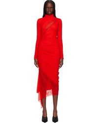 Mugler - Asymmetrical Double-Layered Midi Dress - Lyst