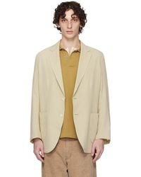 AURALEE - Khaki Light Cotton Wool Viyella Blazer - Lyst
