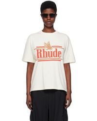 Rhude - オフホワイト Rossa Tシャツ - Lyst