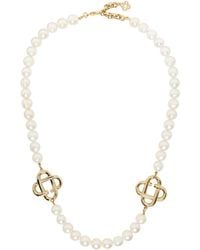 Casablancabrand - Moyen collier blanc à perles et à breloques à logo - Lyst