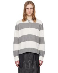 Thom Browne - Thom e polo gris à rayures - Lyst