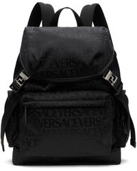 Versace - Black '' Allover Neo Backpack - Lyst
