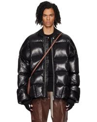 Rick Owens Black Flight Shearling Down Jacket for Men | Lyst