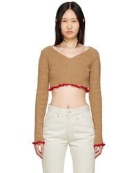Jacquemus - Tan & Red 'la Maille Santon' Sweater - Lyst