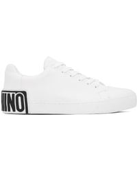 Moschino - White Maxi Logo Calfskin Sneakers - Lyst