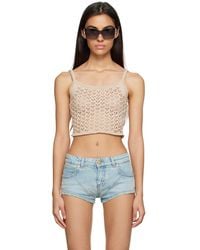 Blumarine - Beige Heart Tank Top - Lyst