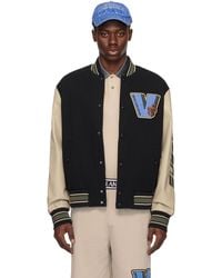 Versace - Patch Faux-Leather Bomber Jacket - Lyst