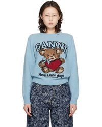 Ganni - Graphic Wool Sweater - Lyst
