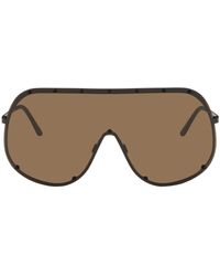 Rick Owens - Black & Brown Shield Sunglasses - Lyst