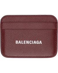 Balenciaga - Burgundy Printed Card Holder - Lyst
