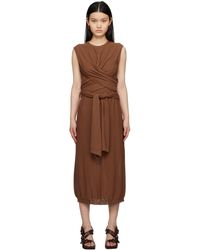 Lemaire - Brown Knotted Midi Dress - Lyst