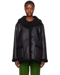 A.P.C. - Manteau clara noir en cuir synthétique - Lyst