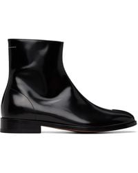 MM6 by Maison Margiela - Polished Leather Ankle Boots - Lyst