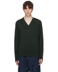 Fred Perry - Green V-neck Sweater - Lyst