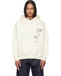 WOOYOUNGMI - Pull À Capuche Blanc Cassé À Image De Fleurs - Lyst