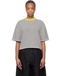 Cordera - T-Shirt Noir Et Blanc En Coton À Rayures - Lyst