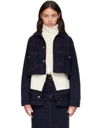 Sacai - Wool Knit X Denim Jacket - Lyst