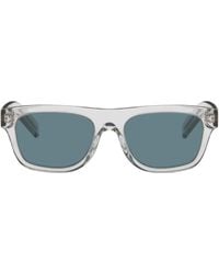 Prada - Transparent Iconic Metal Plaque Sunglasses - Lyst