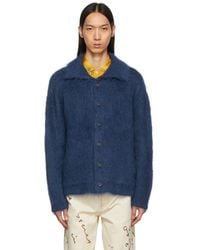 Bode Cotton Double Breasted Cardigan in Green for Men | Lyst