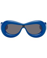 Loewe - Lunettes de soleil épaisses de type visière bleues - Lyst