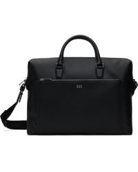 BOSS - Grained Faux-Leather Briefcase - Lyst