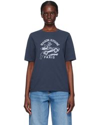 Maison Kitsuné - Navy Racing Fox T-shirt - Lyst