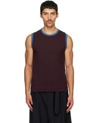 Dries Van Noten - Brugundy Cotton Tank Top - Lyst
