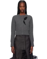 Erdem - グレー クロップド カーディガン - Lyst