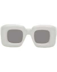 Loewe - Gray Inflated Rectangular Sunglasses - Lyst