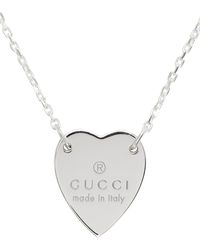 Gucci シルバー Trademark Heart ネックレス - メタリック