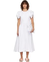 Simone Rocha - Rose Puff Sleeve Hip Midi Dress - Lyst