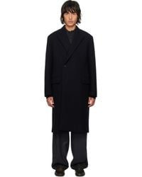 AURALEE Sponge Wool Melton P-Coat in Blue for Men | Lyst