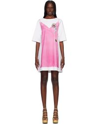 Marc Jacobs - Robe T-Shirt Courte Blanc Et Rose À Image Trompe L'Œil - Lyst