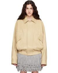 Abra - Leather Bomber Jacket - Lyst