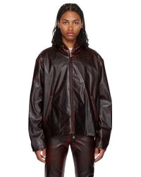 DIESEL - Burgundy J-ram Faux-leather Jacket - Lyst
