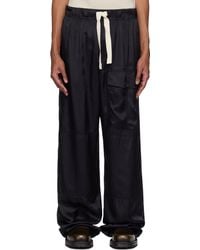 Dries Van Noten - ネイビー ビスコース ドローストリング カーゴパンツ - Lyst