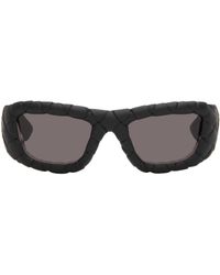 Bottega Veneta - Intrecciato Rectangular Sunglasses - Lyst