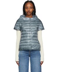Womens Clothing Jackets Padded and down jackets Herno Synthetic Blue Emilia Down Jacket 