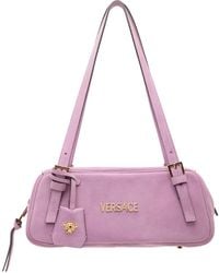 Versace - Tag' Suede Bowling Bag - Lyst